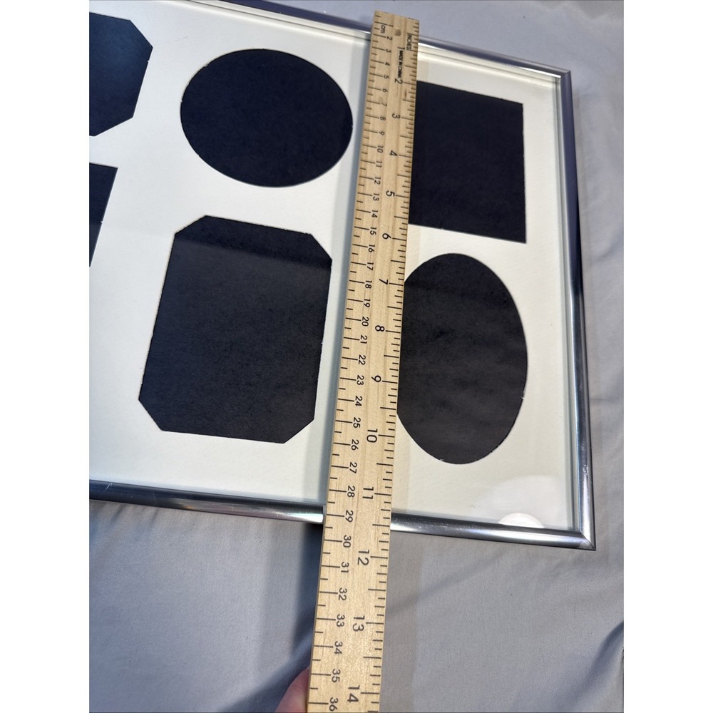 Vintage Silver Chrome Multi-Opening Collage Picture Frame with 7-Window Mat - Picture 11 of 12